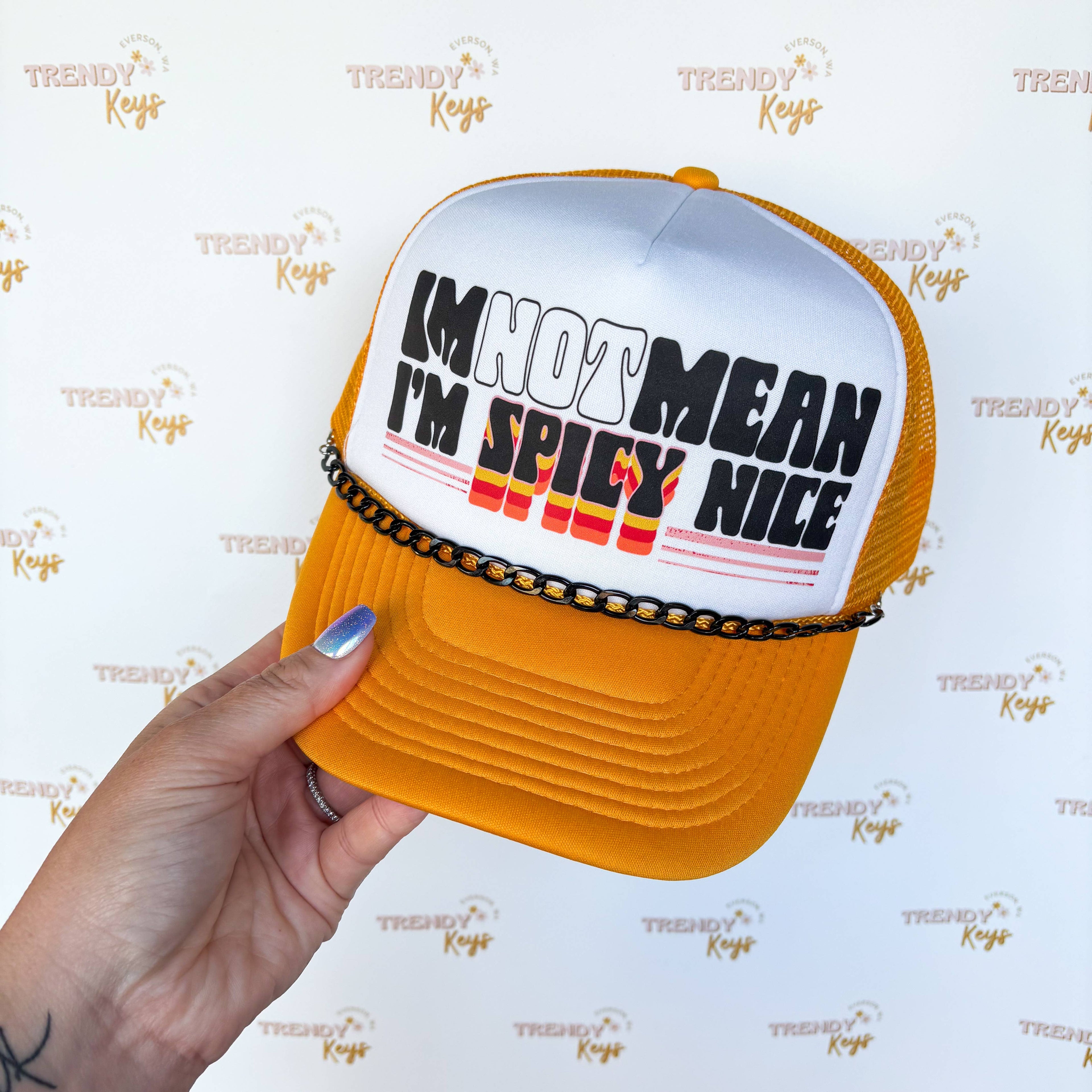 5006. I'm not mean - I'm Spicy Nice Trucker Hat