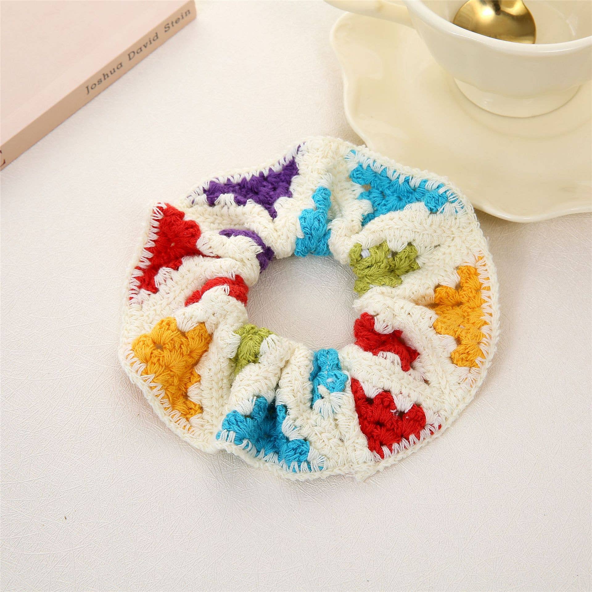 Bohemian Hand-knitted Crochet Flower & Fruit Hair Tie