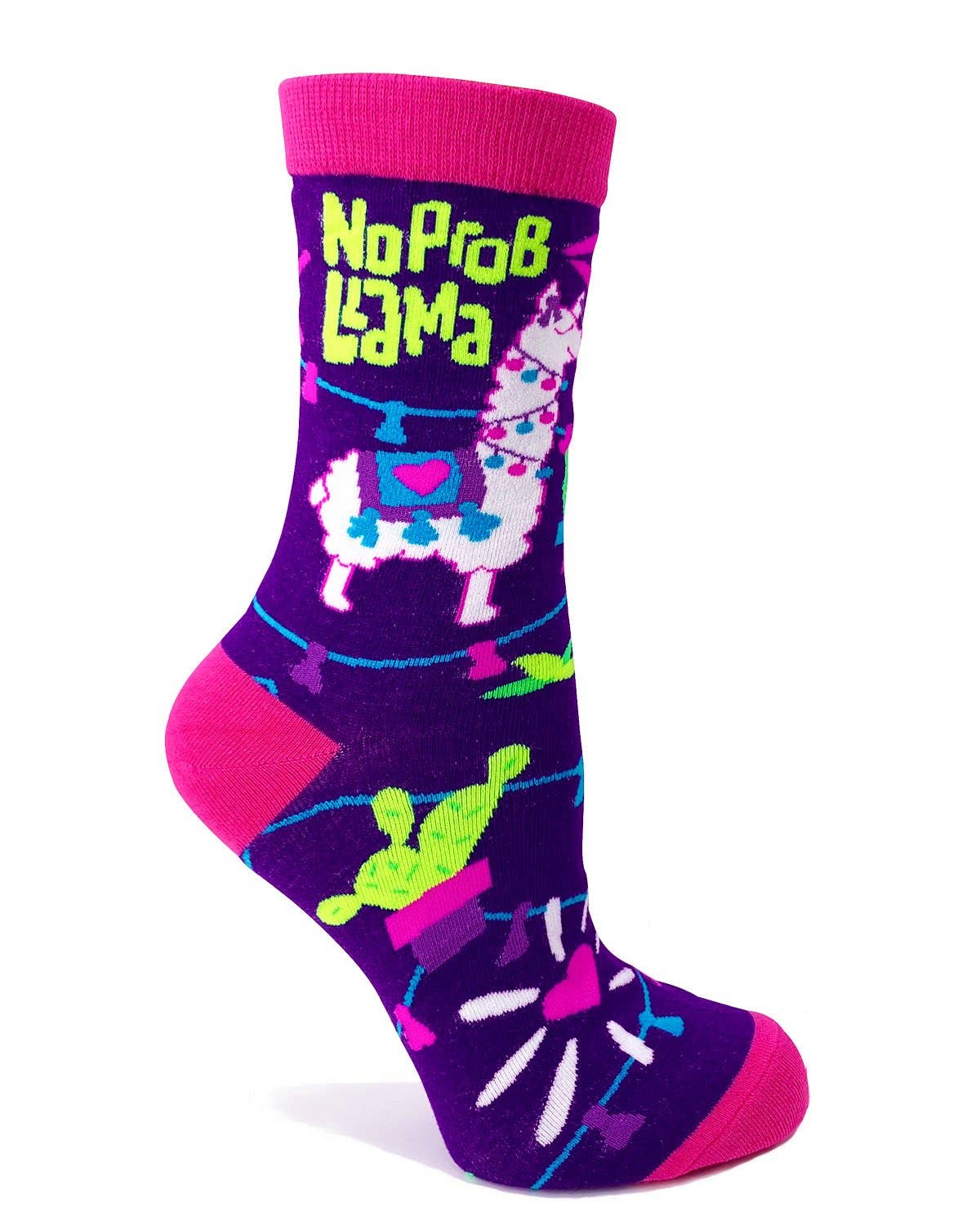 8620. No Prob Llama Women's Crew Socks