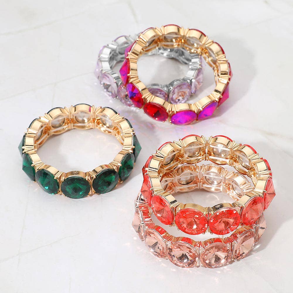 Round Stone Stretch Evening Bracelet