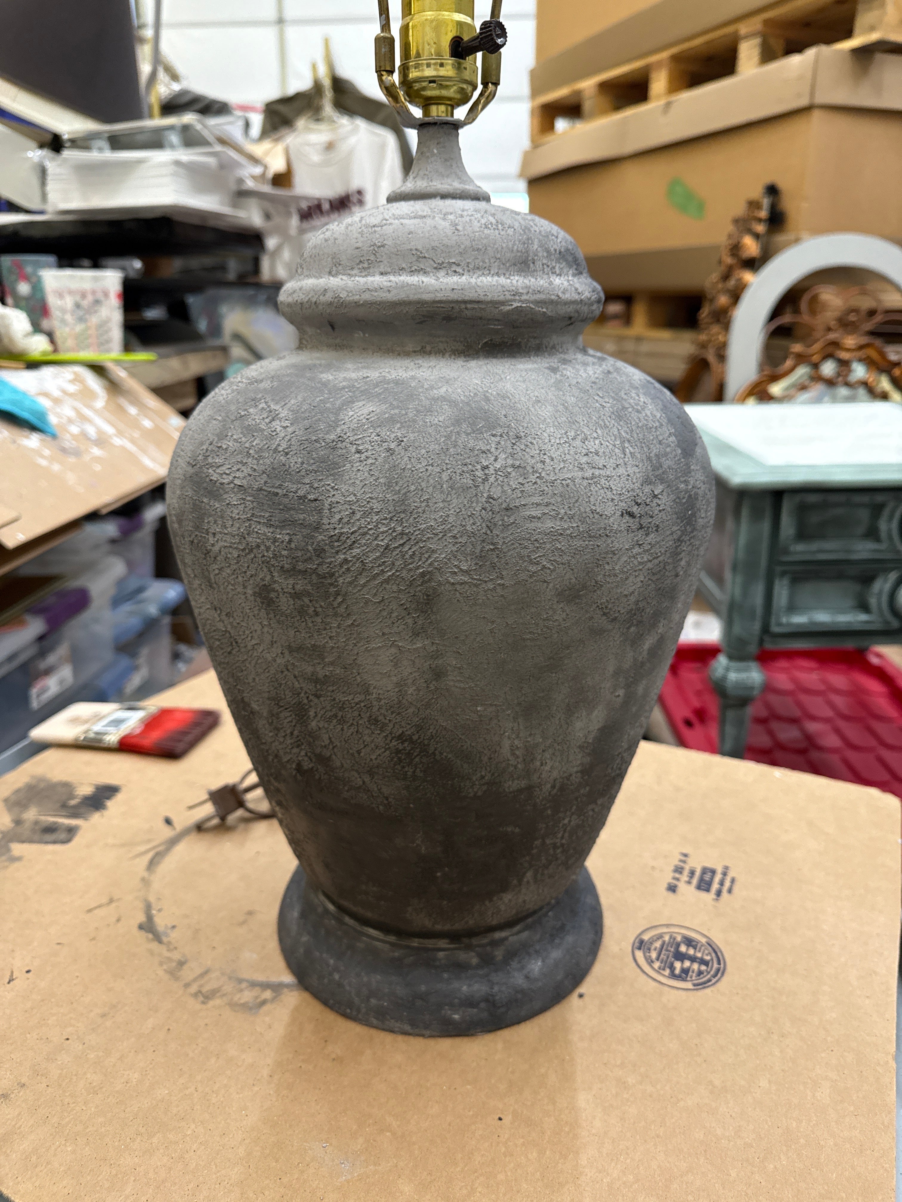 Dark Charcoal Farmhouse Style Lamp