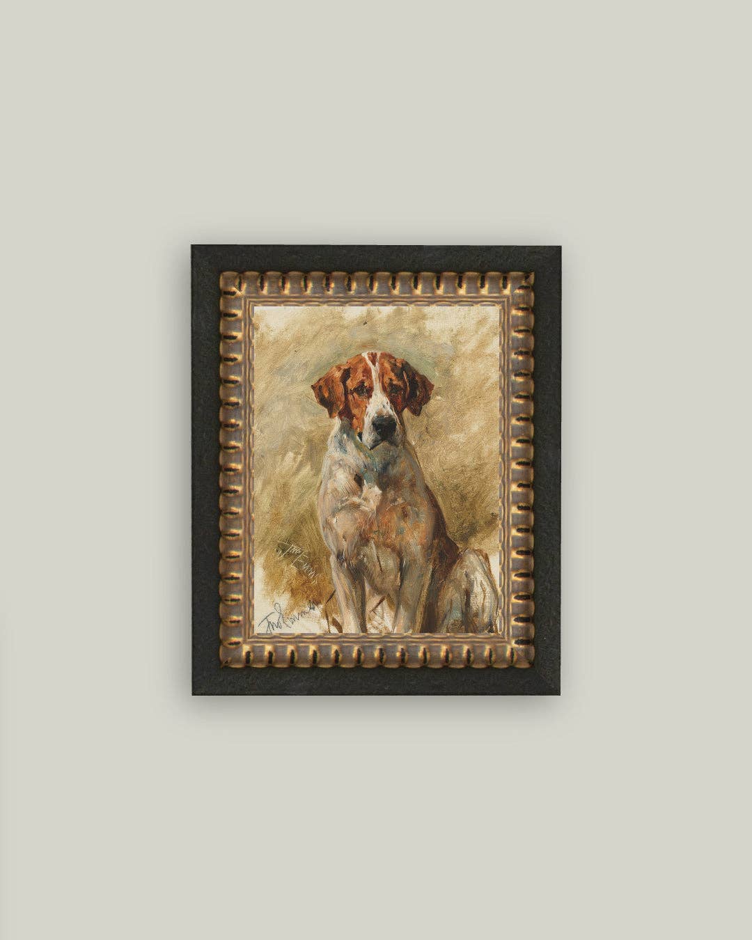 Study of a Hound Framed Antique Art