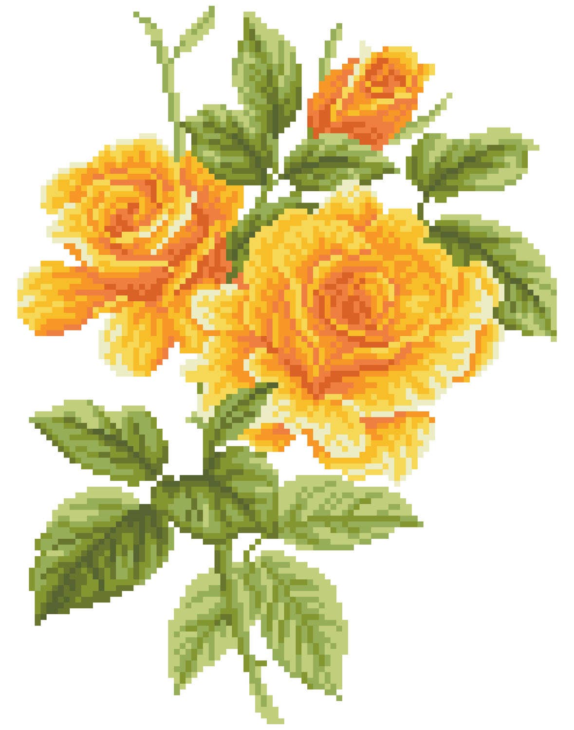 Yellow Rose Bouquet (Framed)