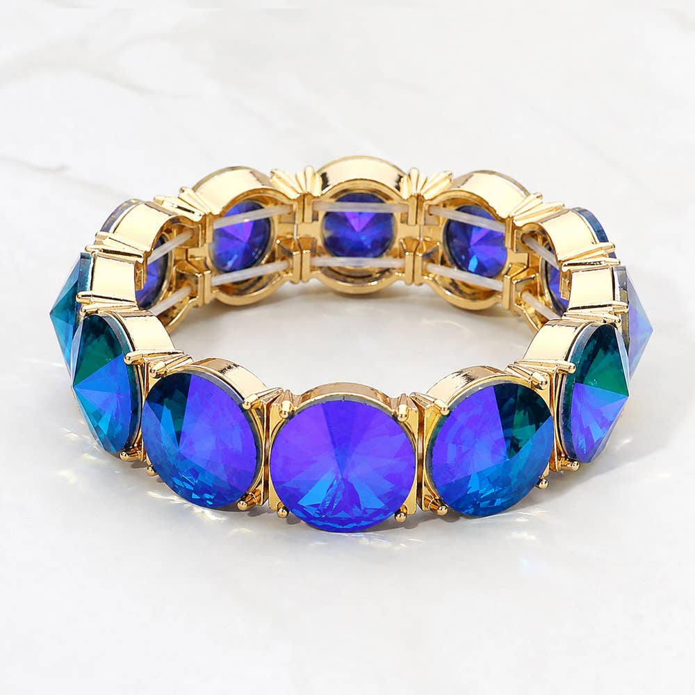 Round Stone Stretch Evening Bracelet