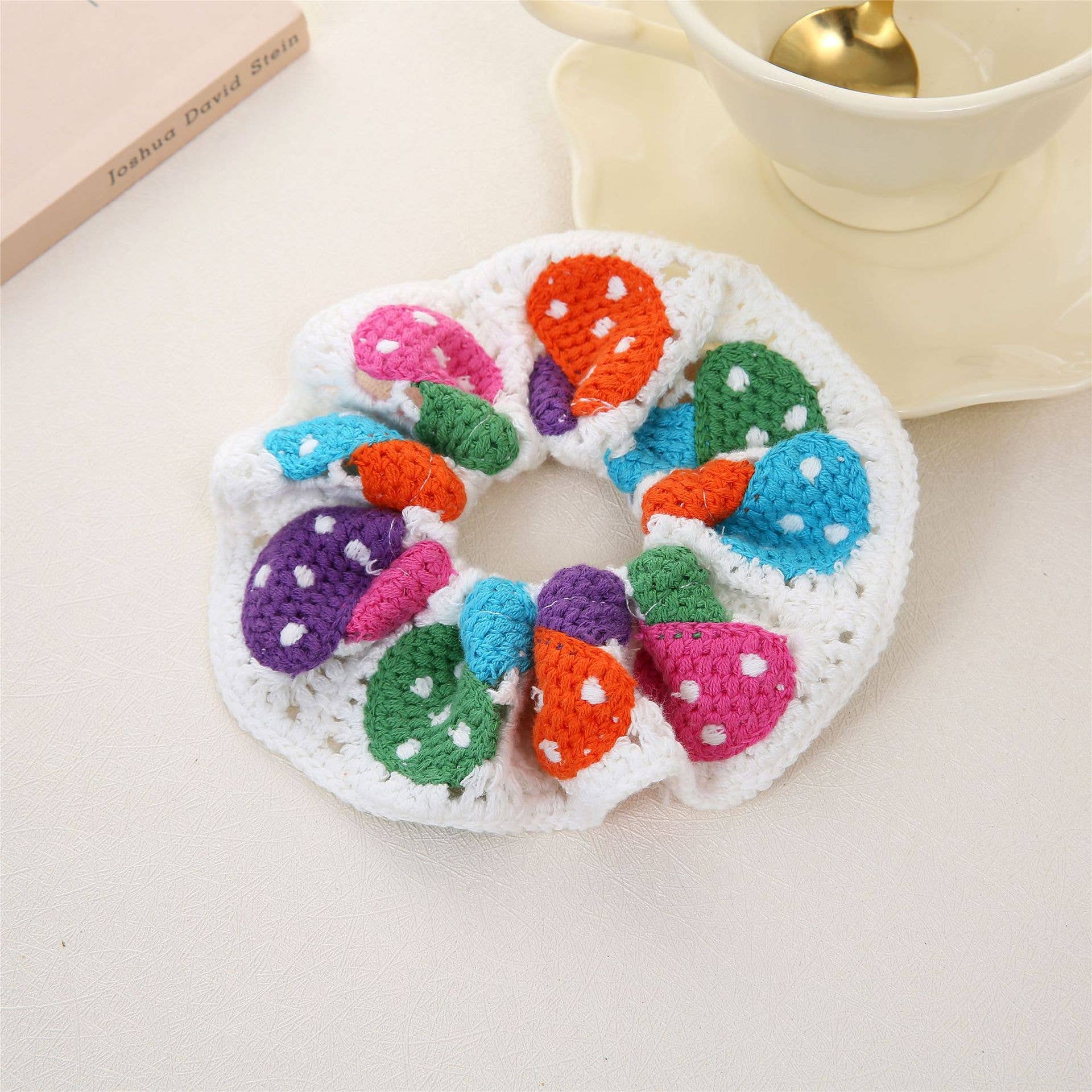 Bohemian Hand-knitted Crochet Flower & Fruit Hair Tie