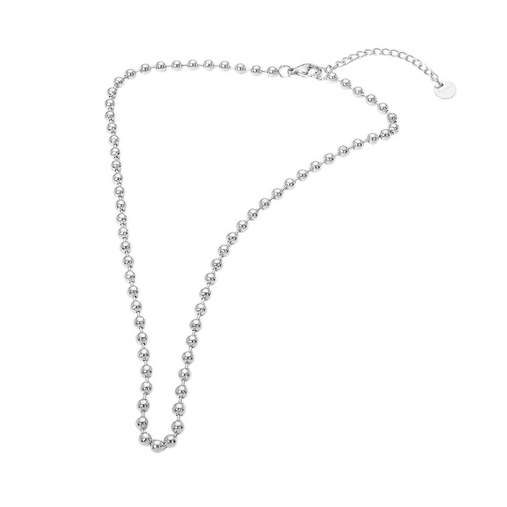 Stainless Steel Beaded Chain Necklace