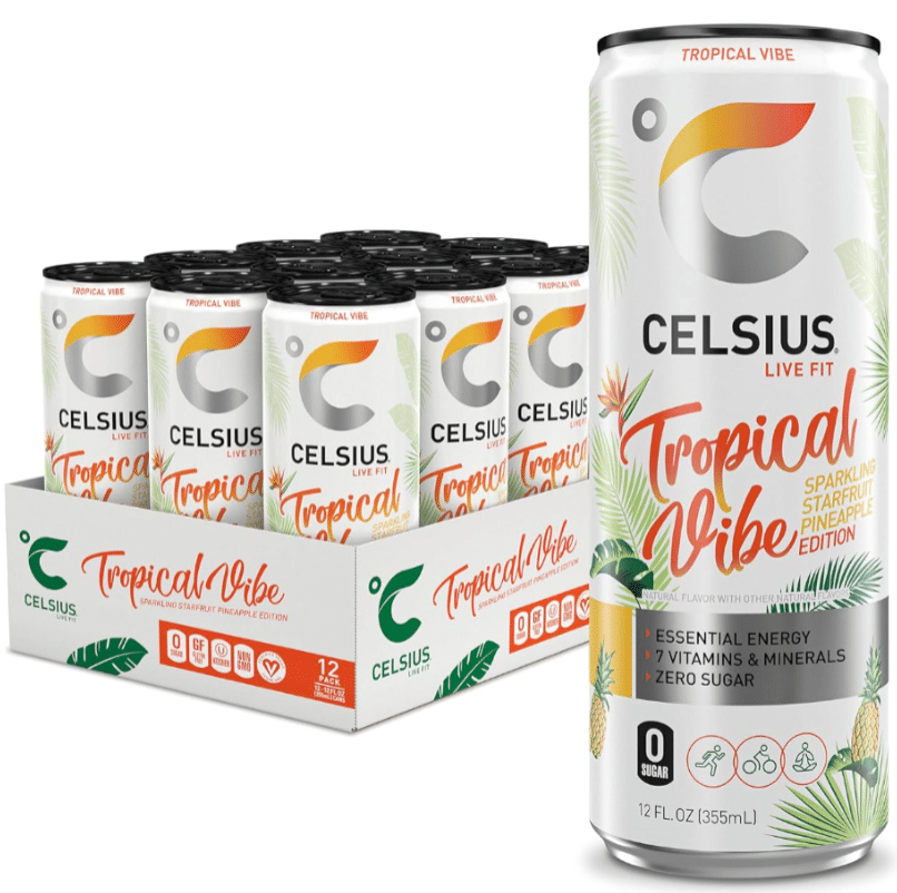 8504. Celsius Sparkling Tropical Vibe Energy Drink  12 Oz