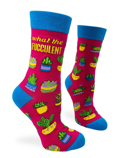 8607. What The Fucculent Women's Crew Socks