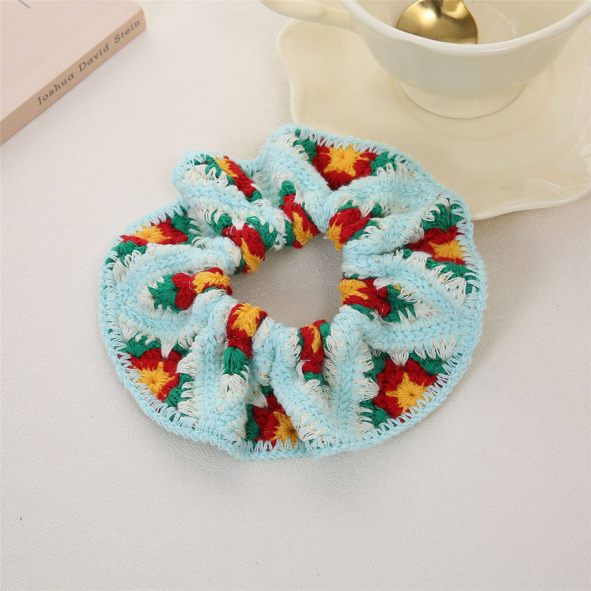 Bohemian Hand-knitted Crochet Flower & Fruit Hair Tie