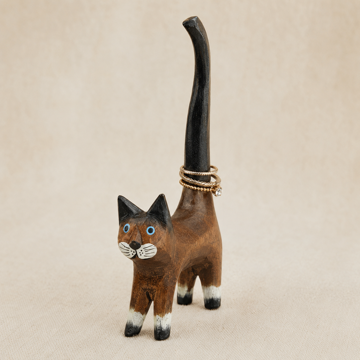 CRD028A - Long Tail Cat Accent And Ring Holder