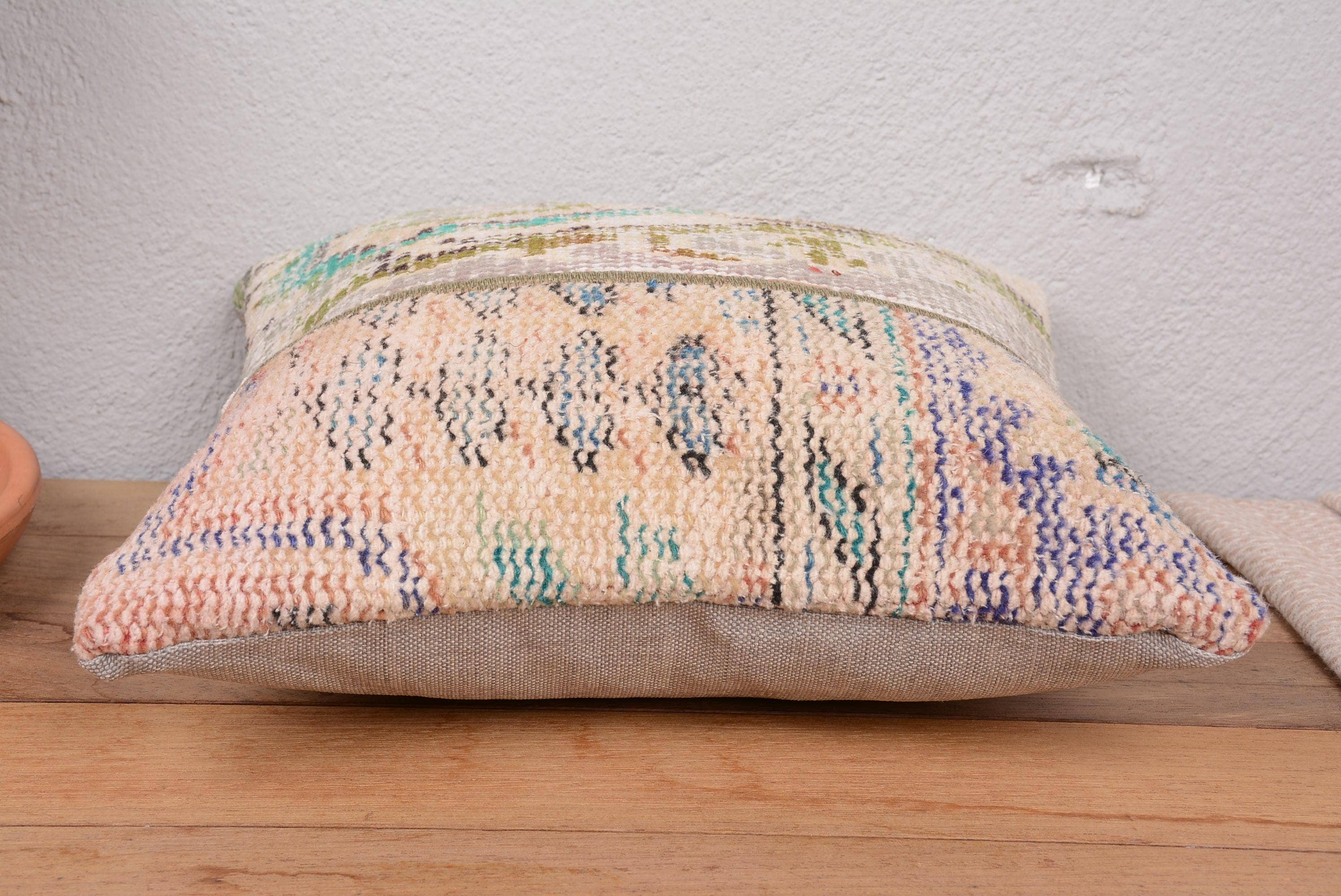 Vintage Kilim Patchwork Hand Knotted Pillow Cover