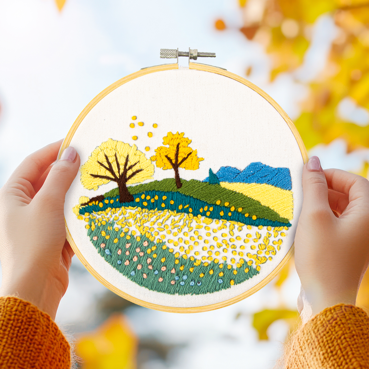 Diamond Dotz Autumn Fields Embroidery Kit - 5.0"