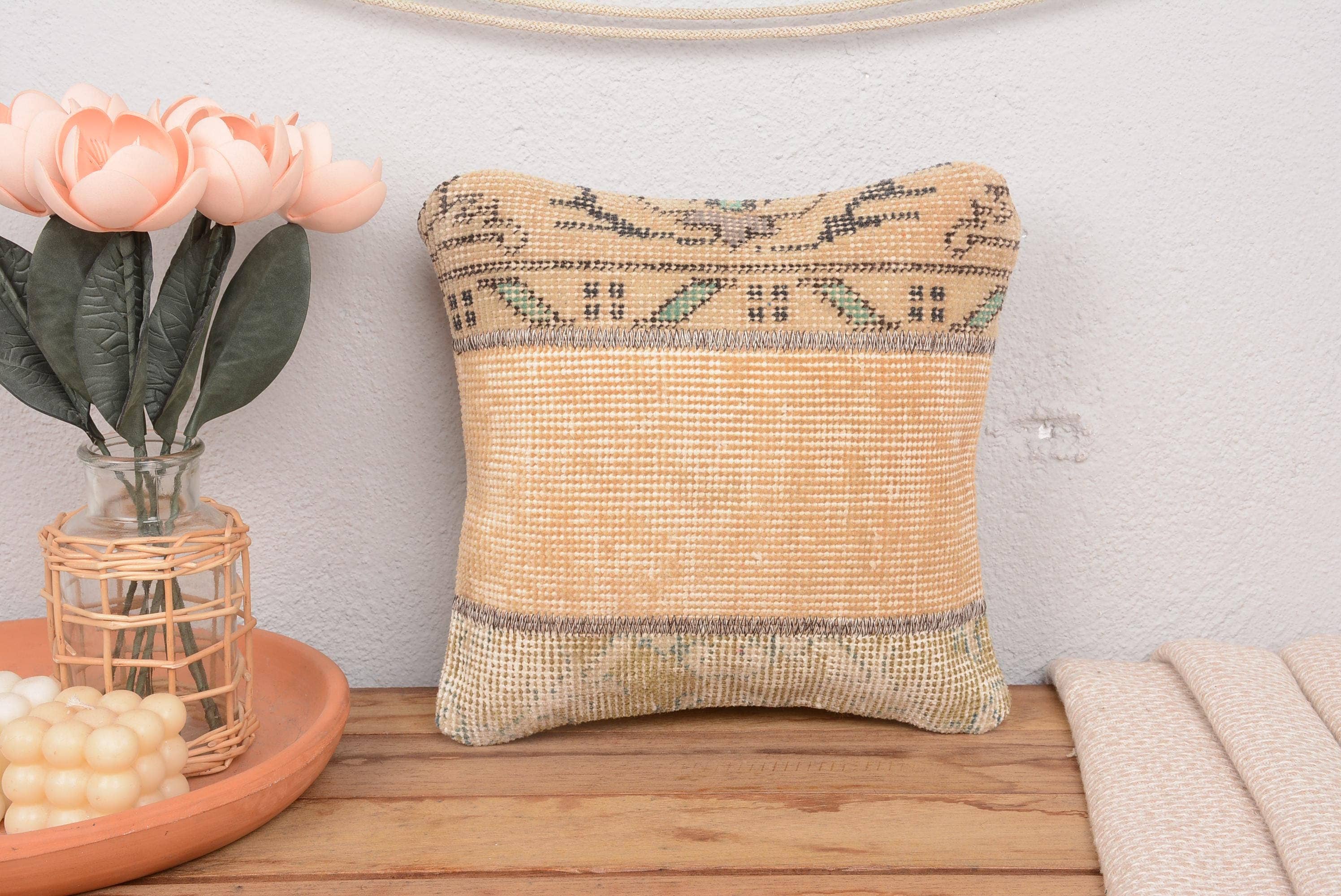 Antique Vintage Kilim Boho Patchwork Pillow Sham Cover
