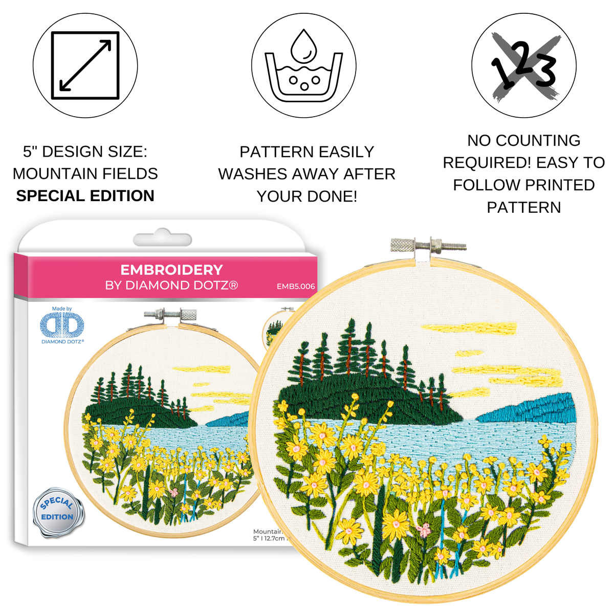 Diamond Dotz Mountain Lake Embroidery Kit - 5.0"