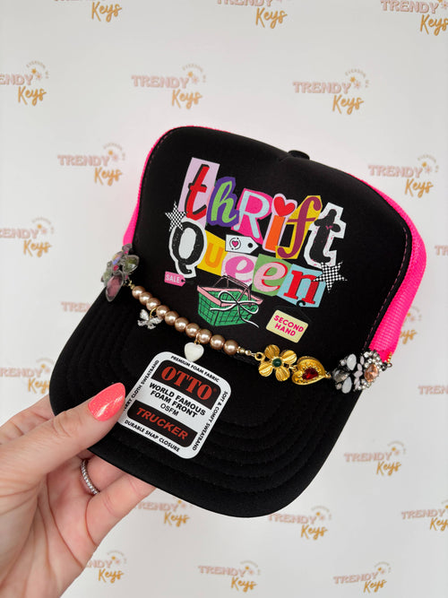 5007. Thrift Queen Trucker Hat - Chain Varies