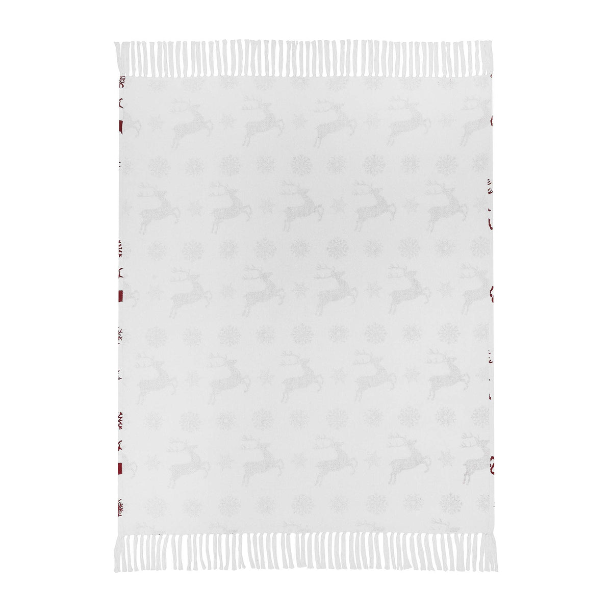 Red Reindeer Christmas Throw Blanket 50x60 Scandia