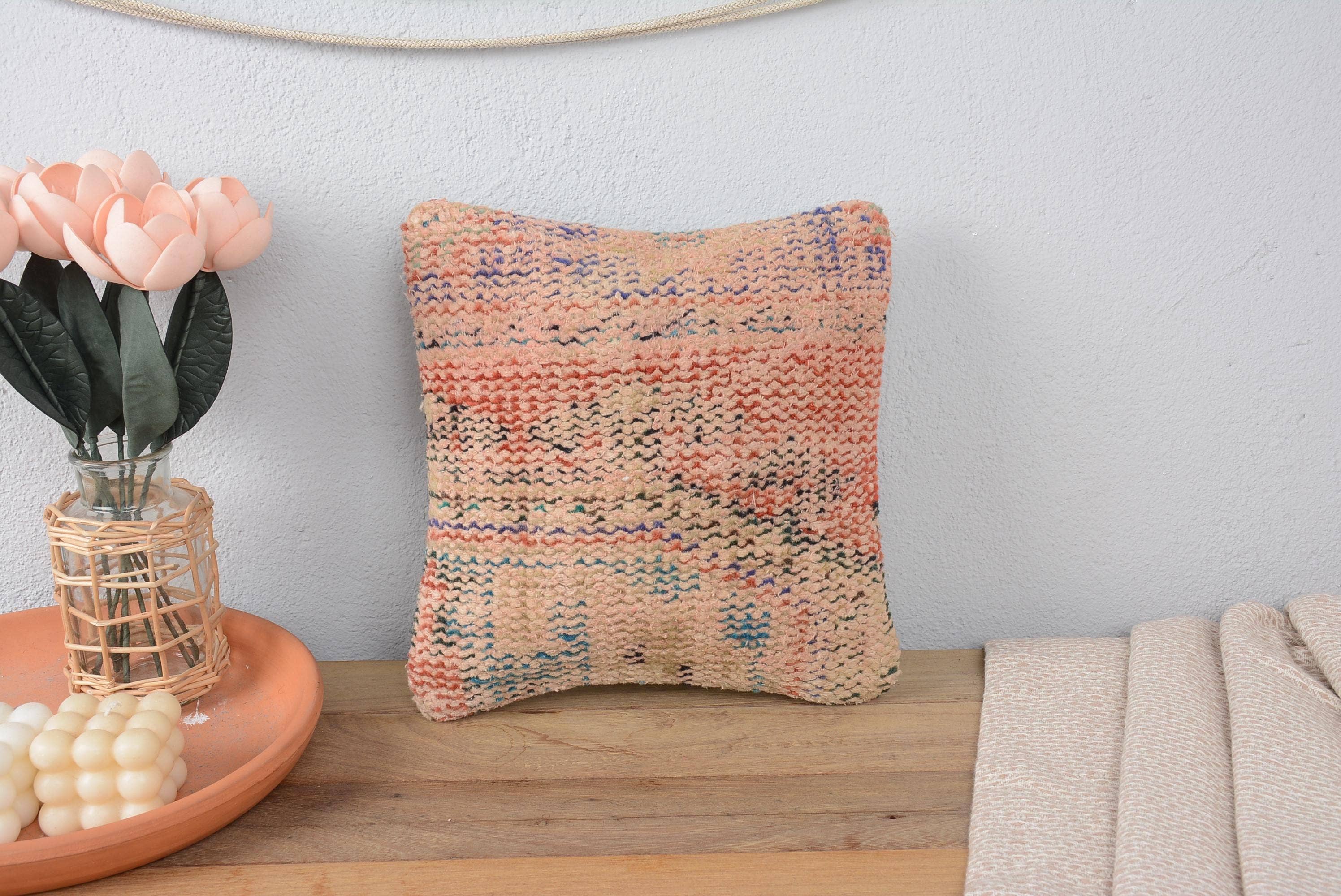 7118. Boho Home Decor Hand Knotted Pillow Sham Cover