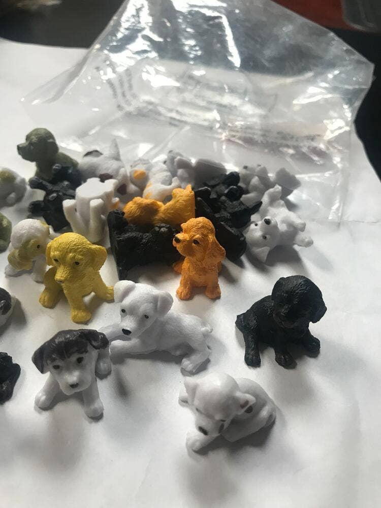 8340. Assorted Breed 1" x 1" Mini Baby Puppy Dogs