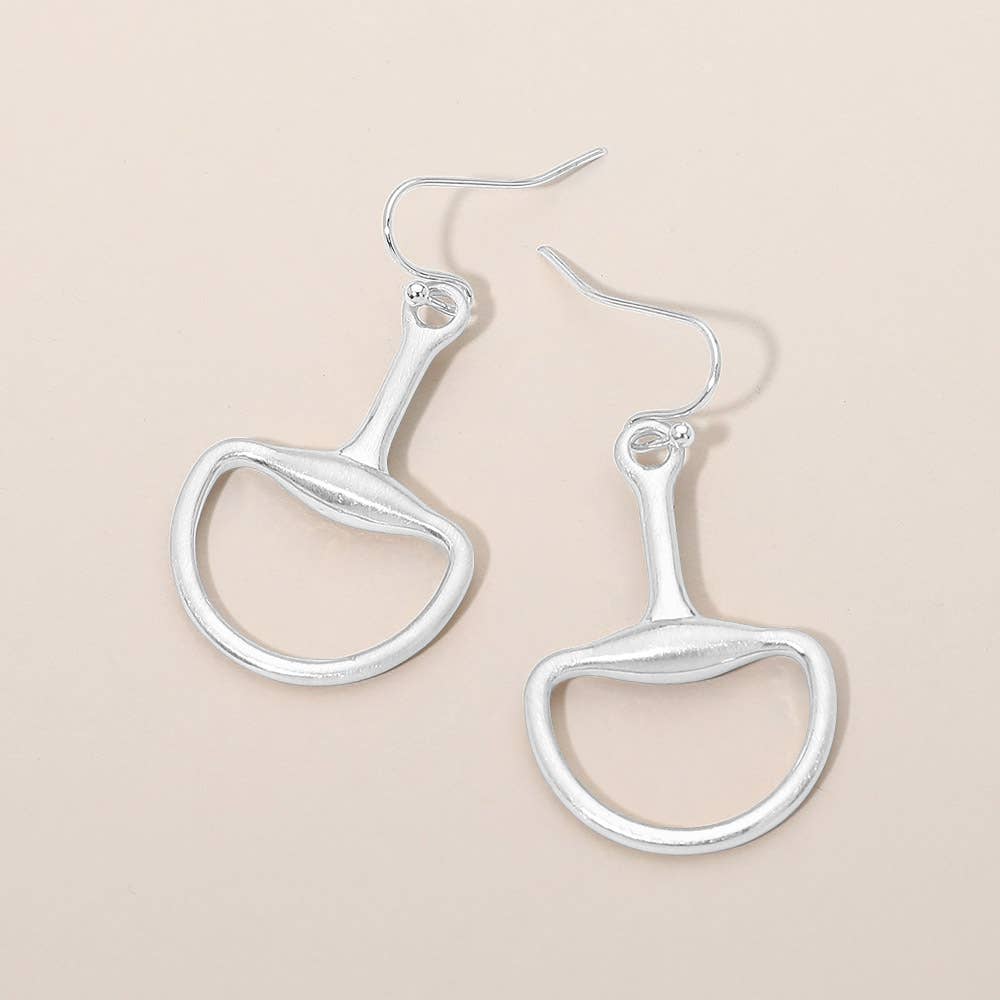 Metal Half Horsebit Drop Earrings