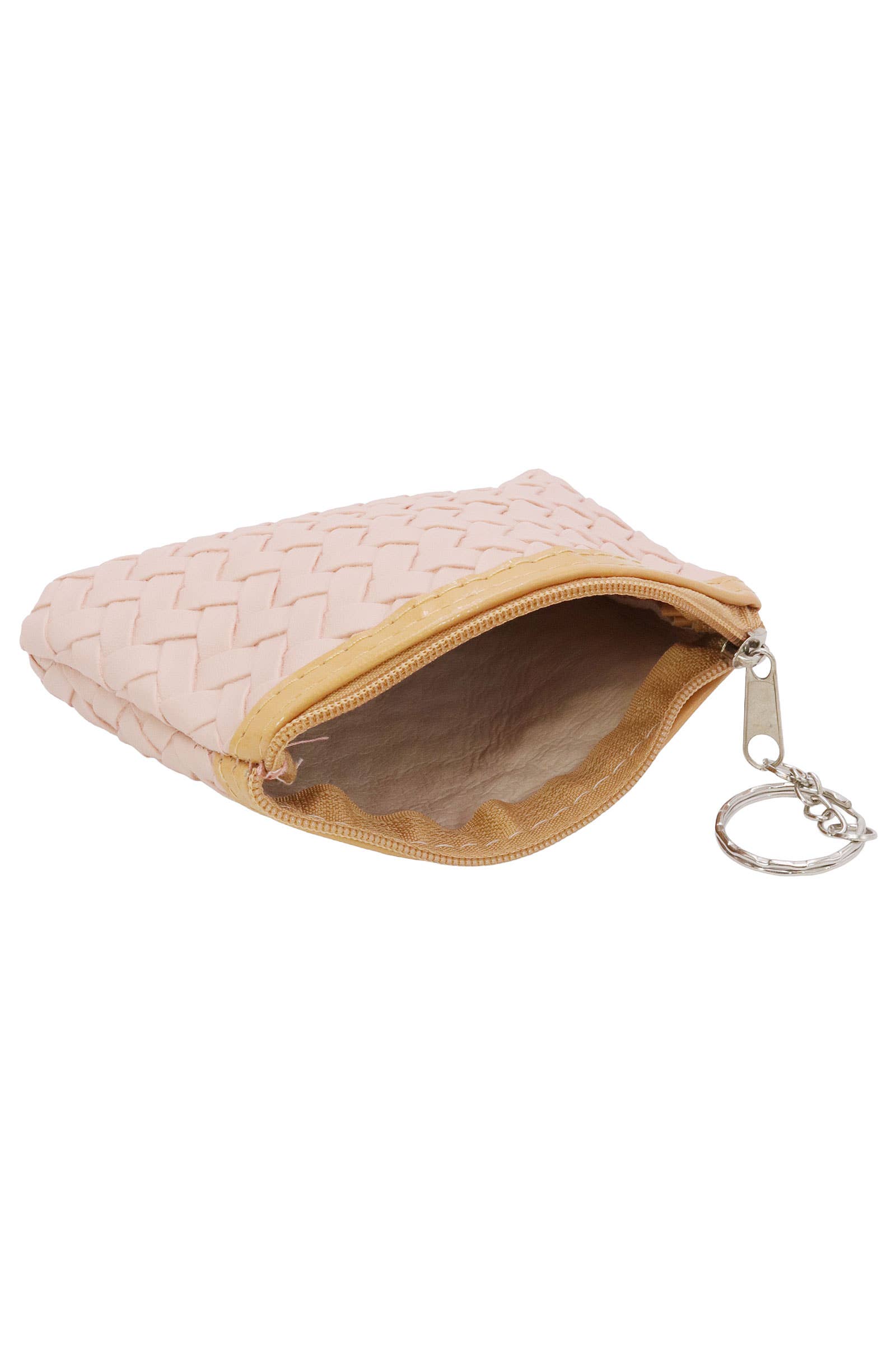 6210. Matte Basket Weave Vegan Leather Coin Purse