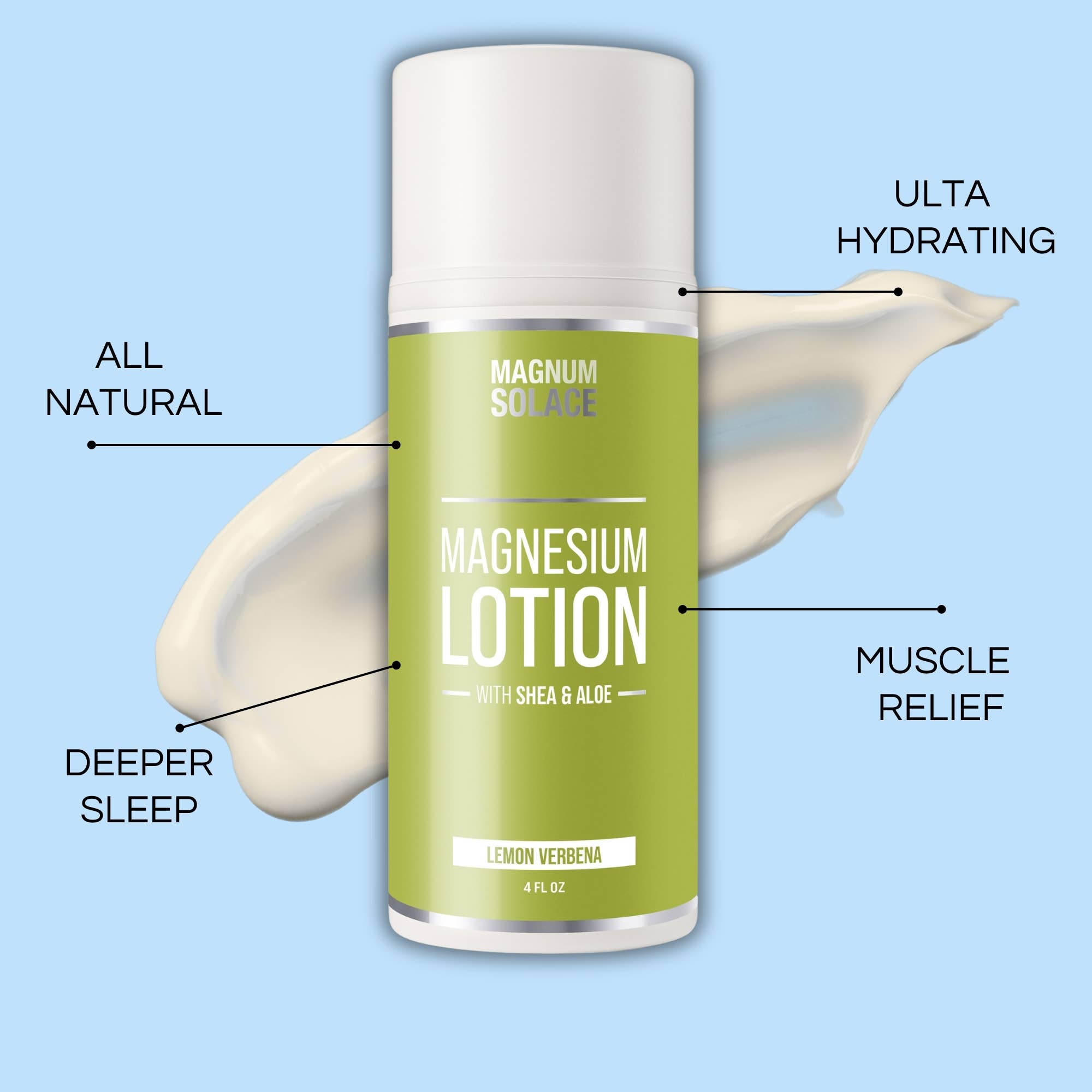 7421. Magnesium Lotion with Aloe, Shea and Coconut (Lemon Verbena)