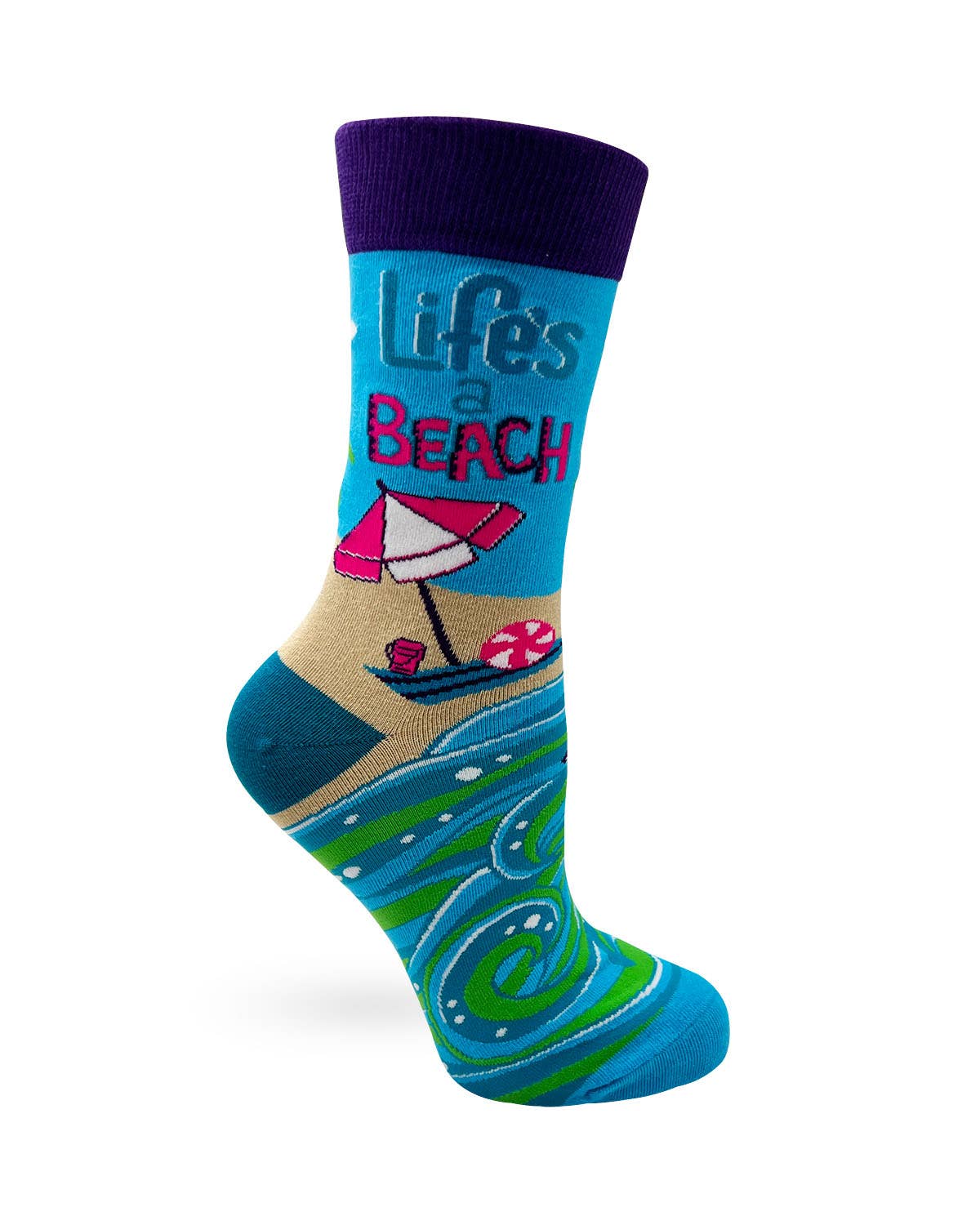 8622. "Life's a Beach" Women's Crew Socks