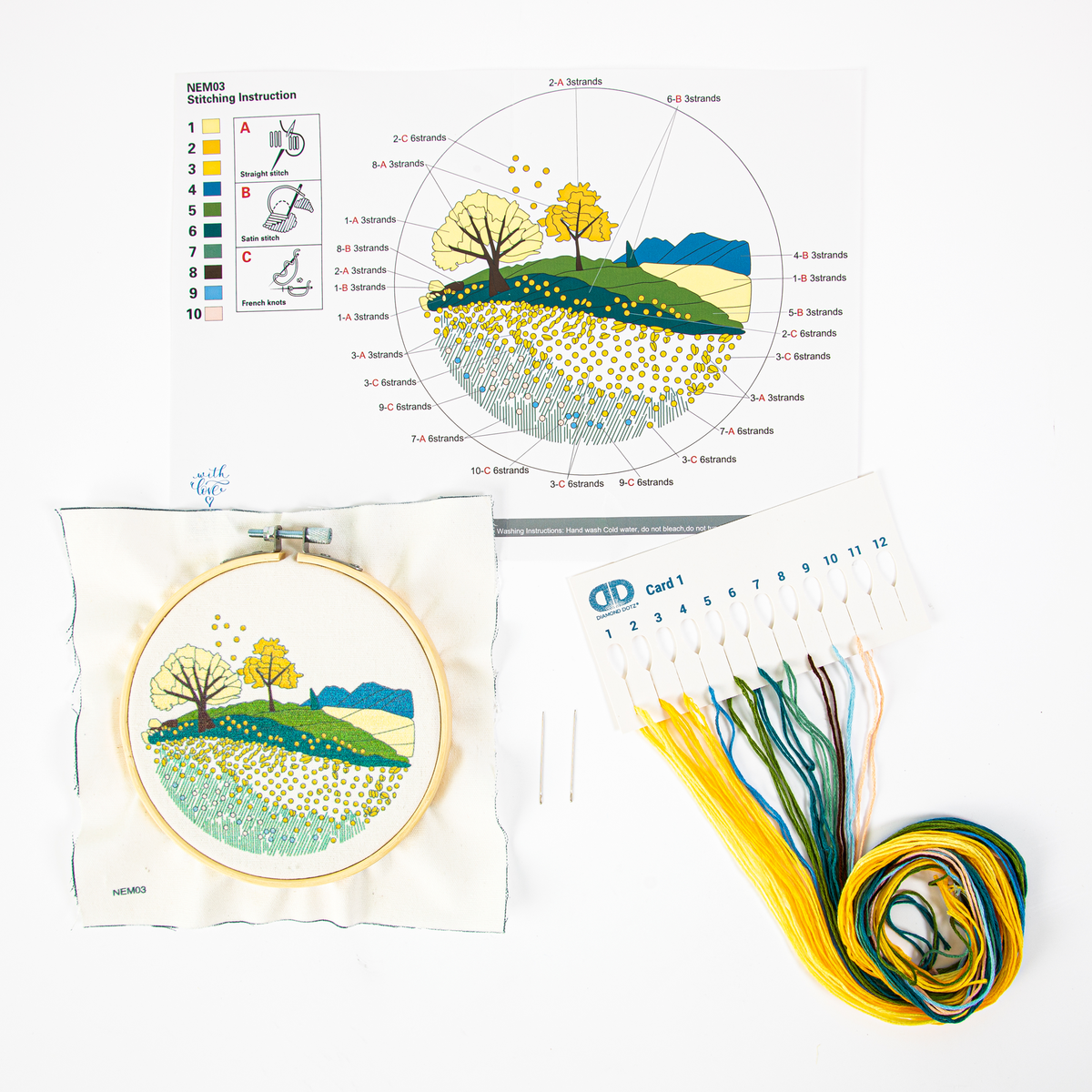 Diamond Dotz Autumn Fields Embroidery Kit - 5.0"