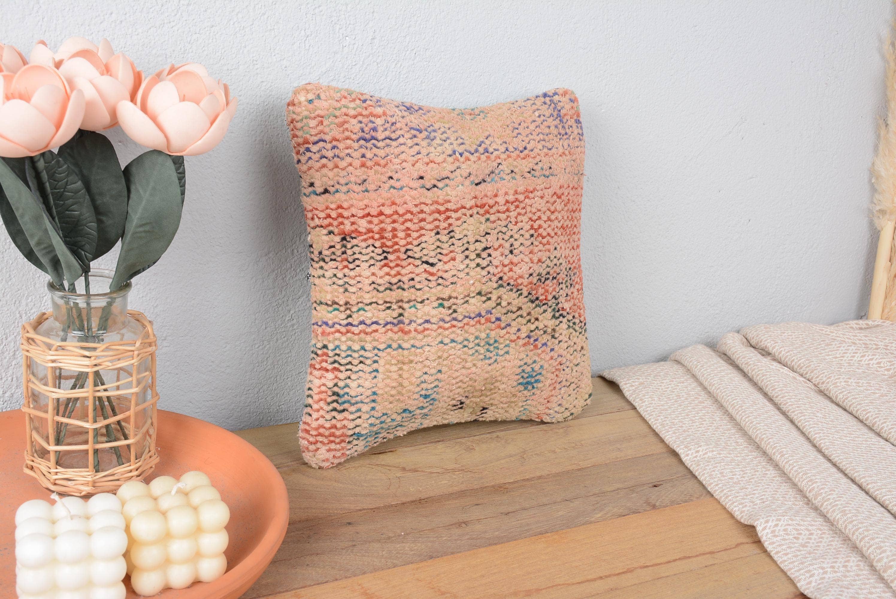 7118. Boho Home Decor Hand Knotted Pillow Sham Cover