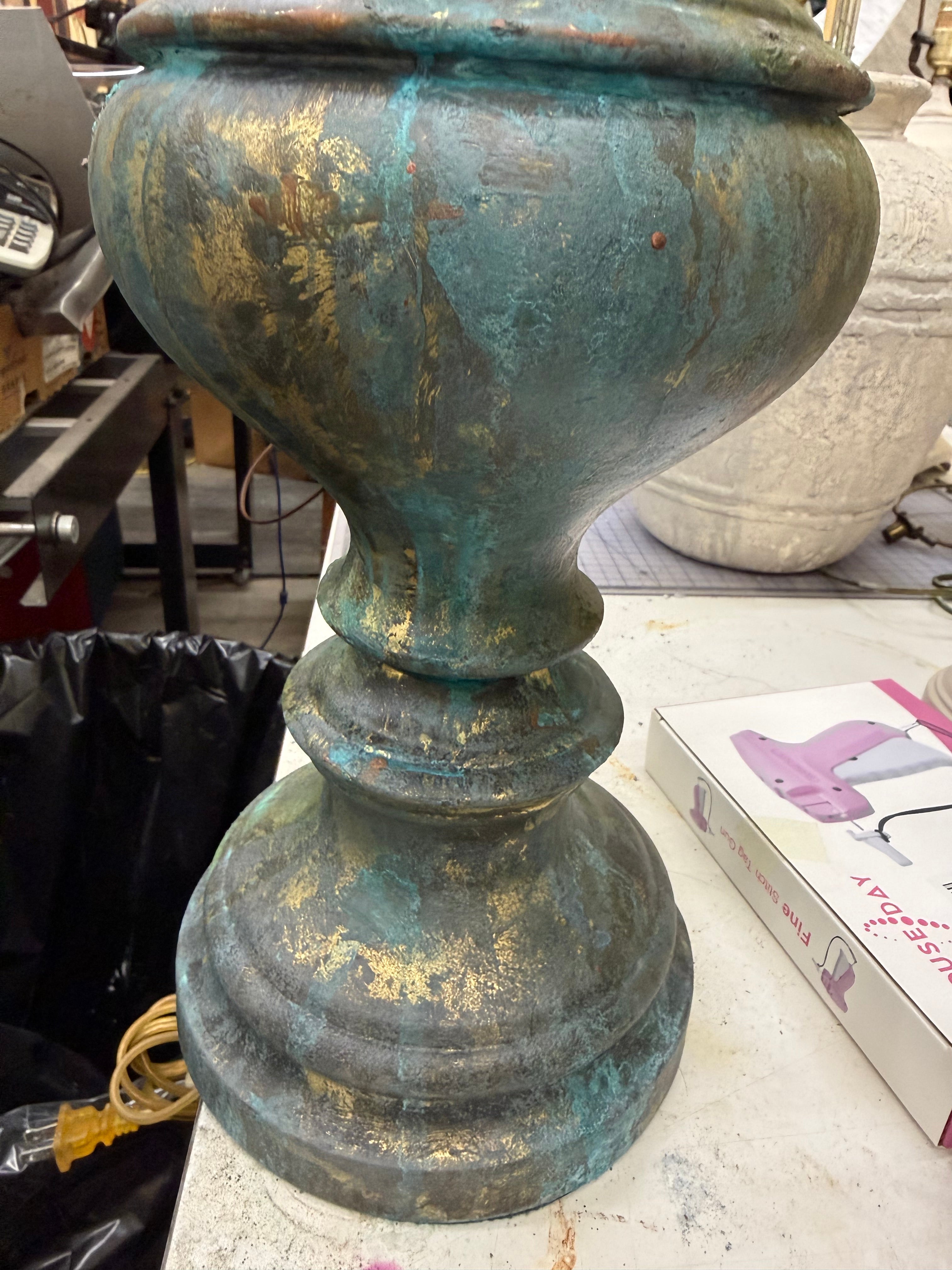 Antiqued Verdigris Urn Table Lamp
Hand-Finished Patina | One of a Kind
