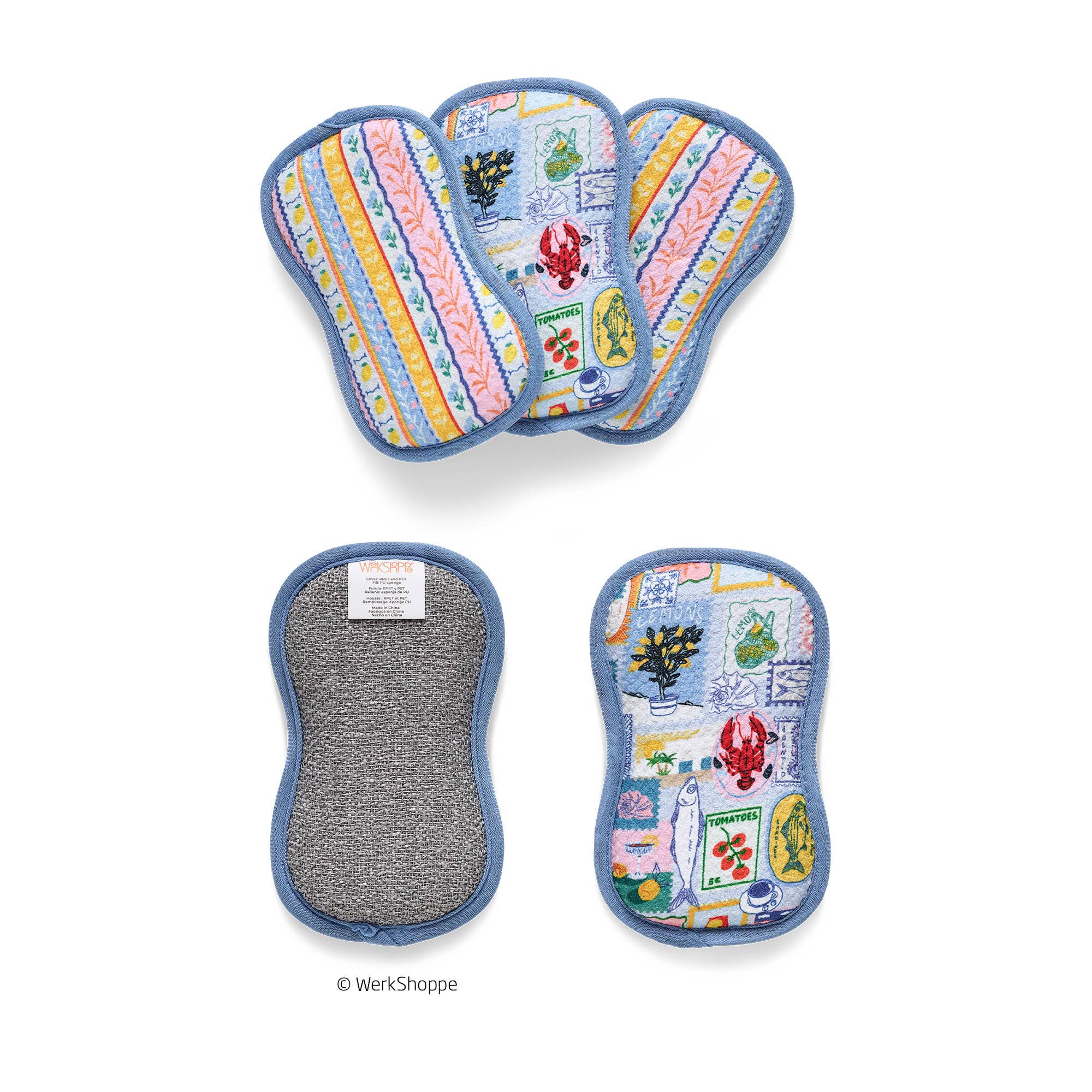 Mediterranean Summer Microfiber Scrubbie Set