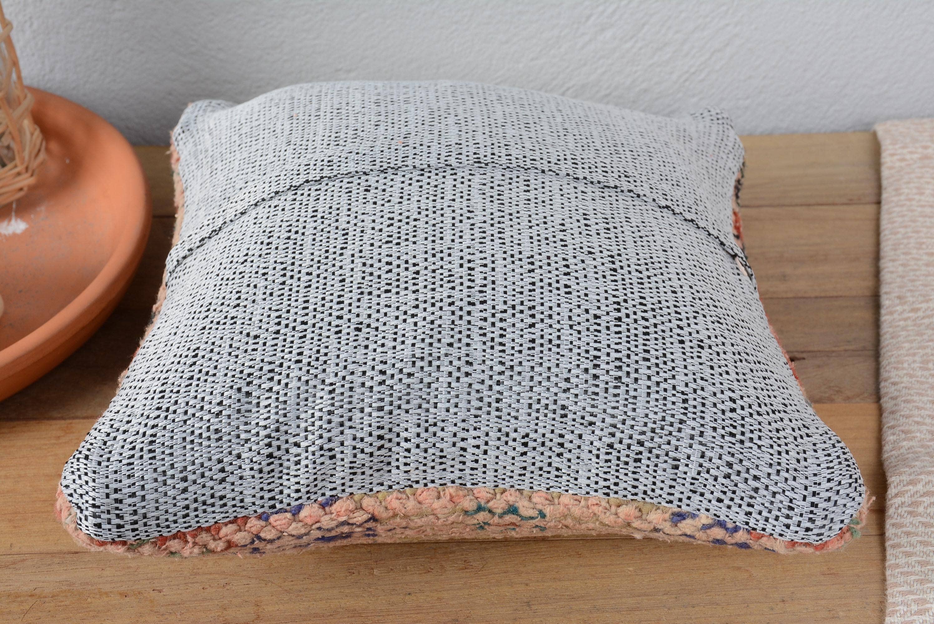 7118. Boho Home Decor Hand Knotted Pillow Sham Cover