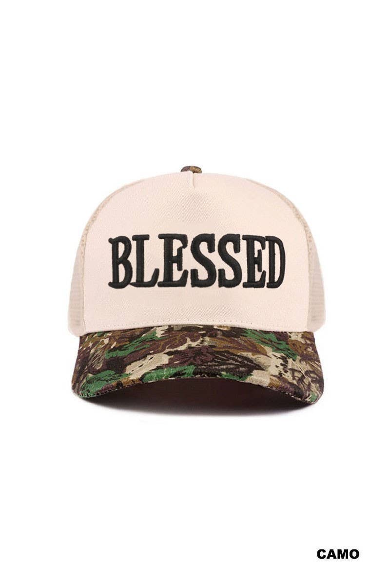 Blessed Two Tone Mesh Snapback Hat