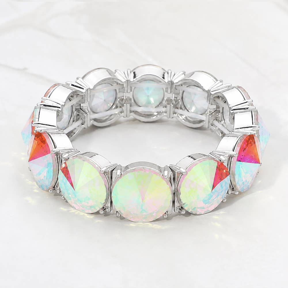 Round Stone Stretch Evening Bracelet