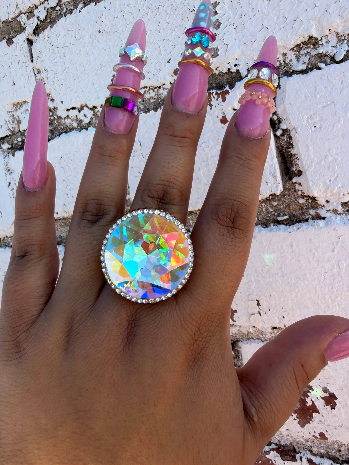 The AB Crystal Pavé Ring