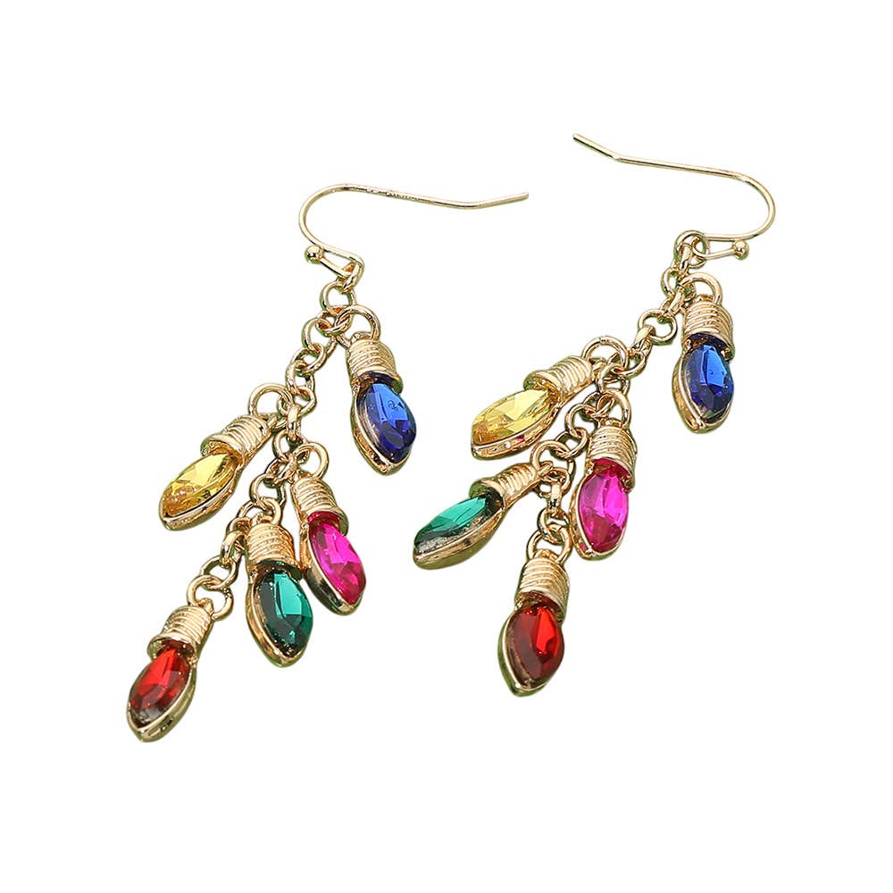 Christmas Light Bulb Chain Drop Earrings