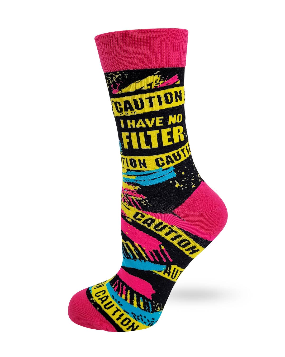 8616. Caution I Have No Filter Women's Crew Socks