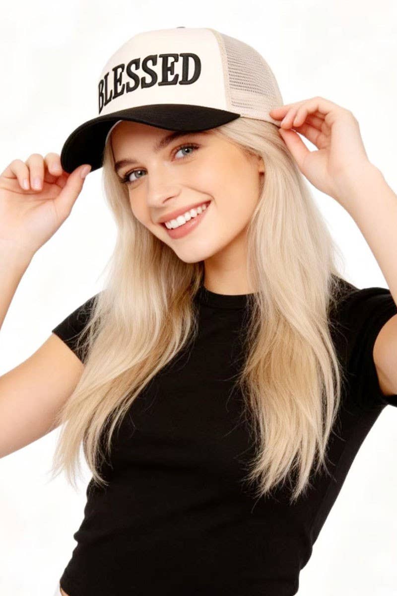 Blessed Two Tone Mesh Snapback Hat