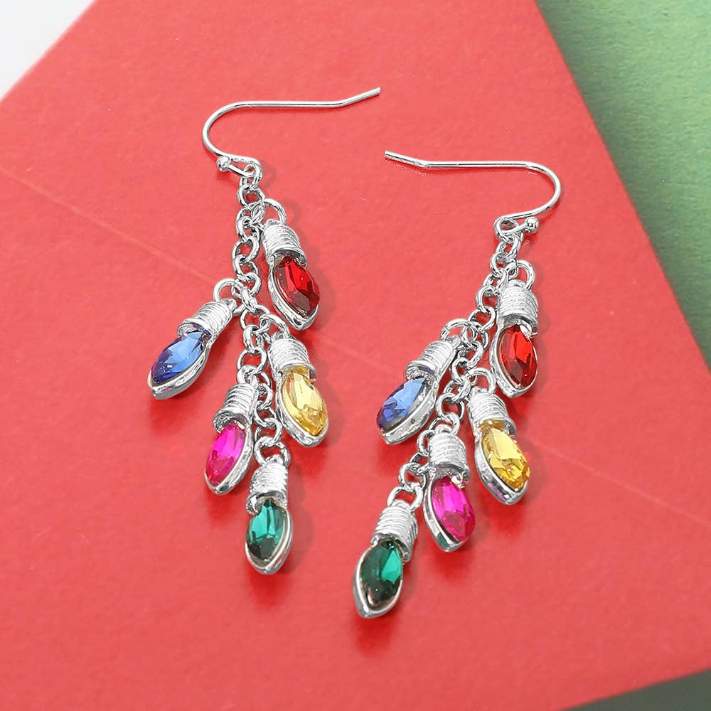 Christmas Light Bulb Chain Drop Earrings