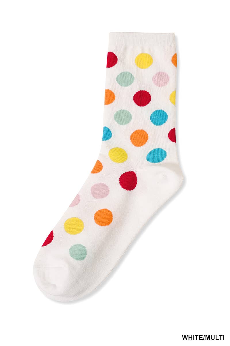 Polka Dot Socks, Multicolor only