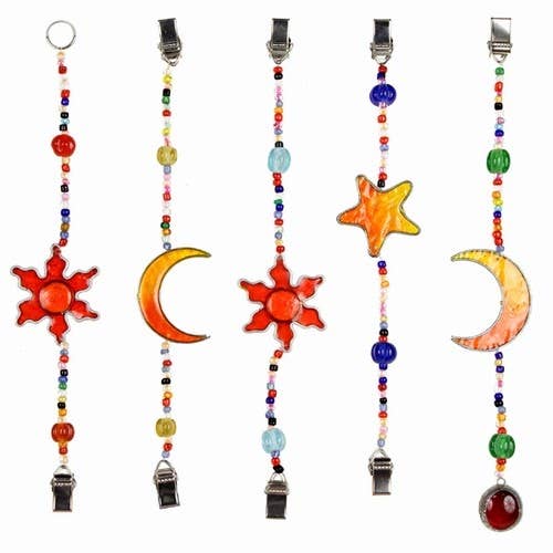 CH142 - Celestial & Glass Bead Photo Clips 5pc Set