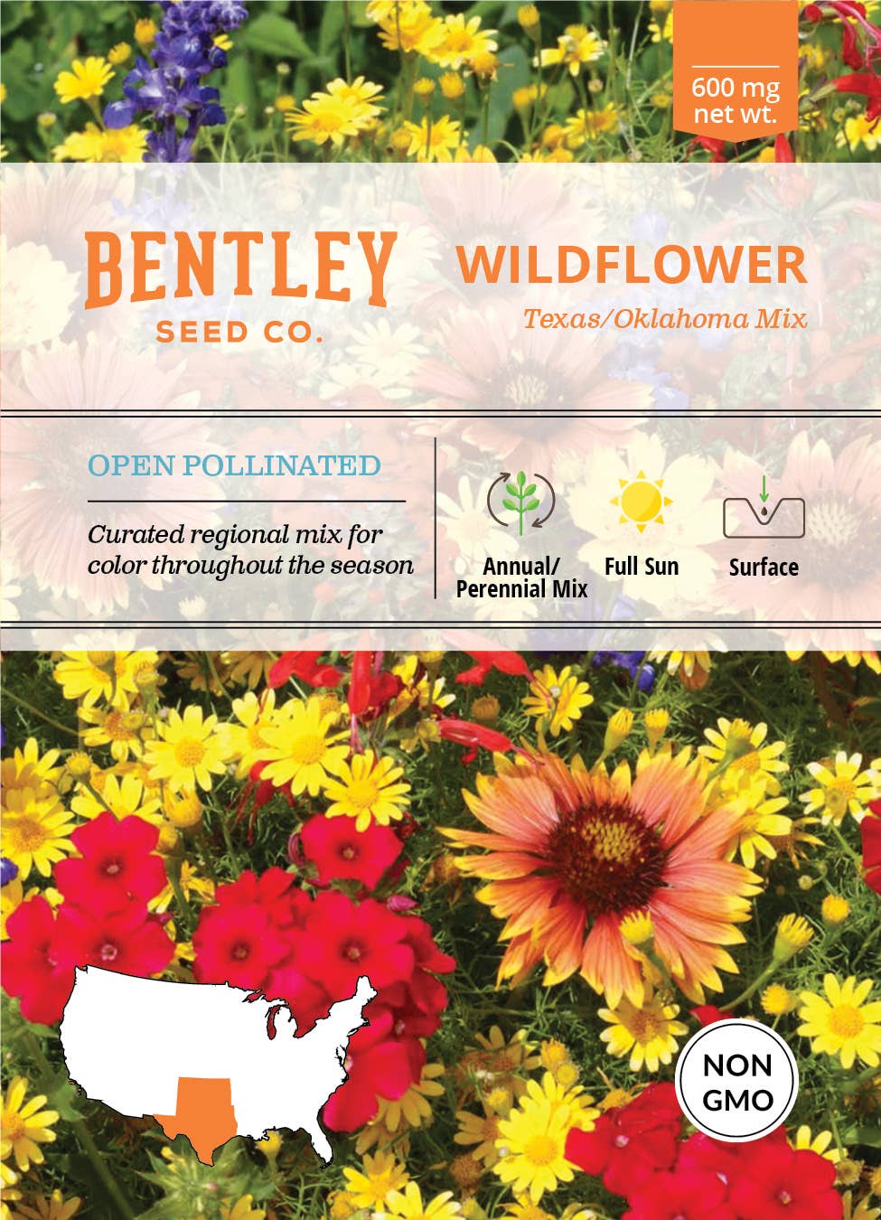 2204. Texas Oklahoma Wildflower Mix Seed Packets