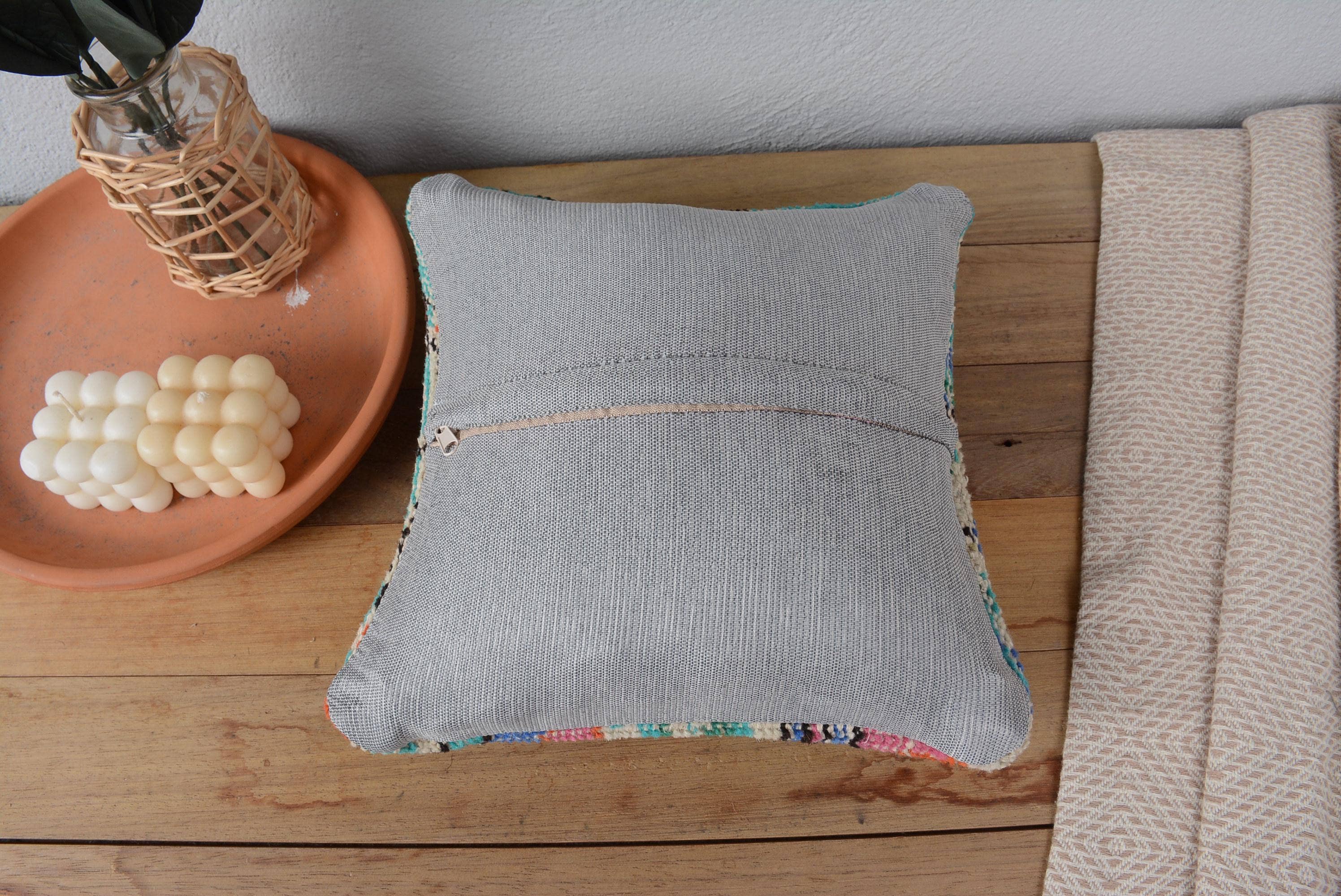 Vintage Boho Kilim Pillow Hand Knotted Cushion Sham