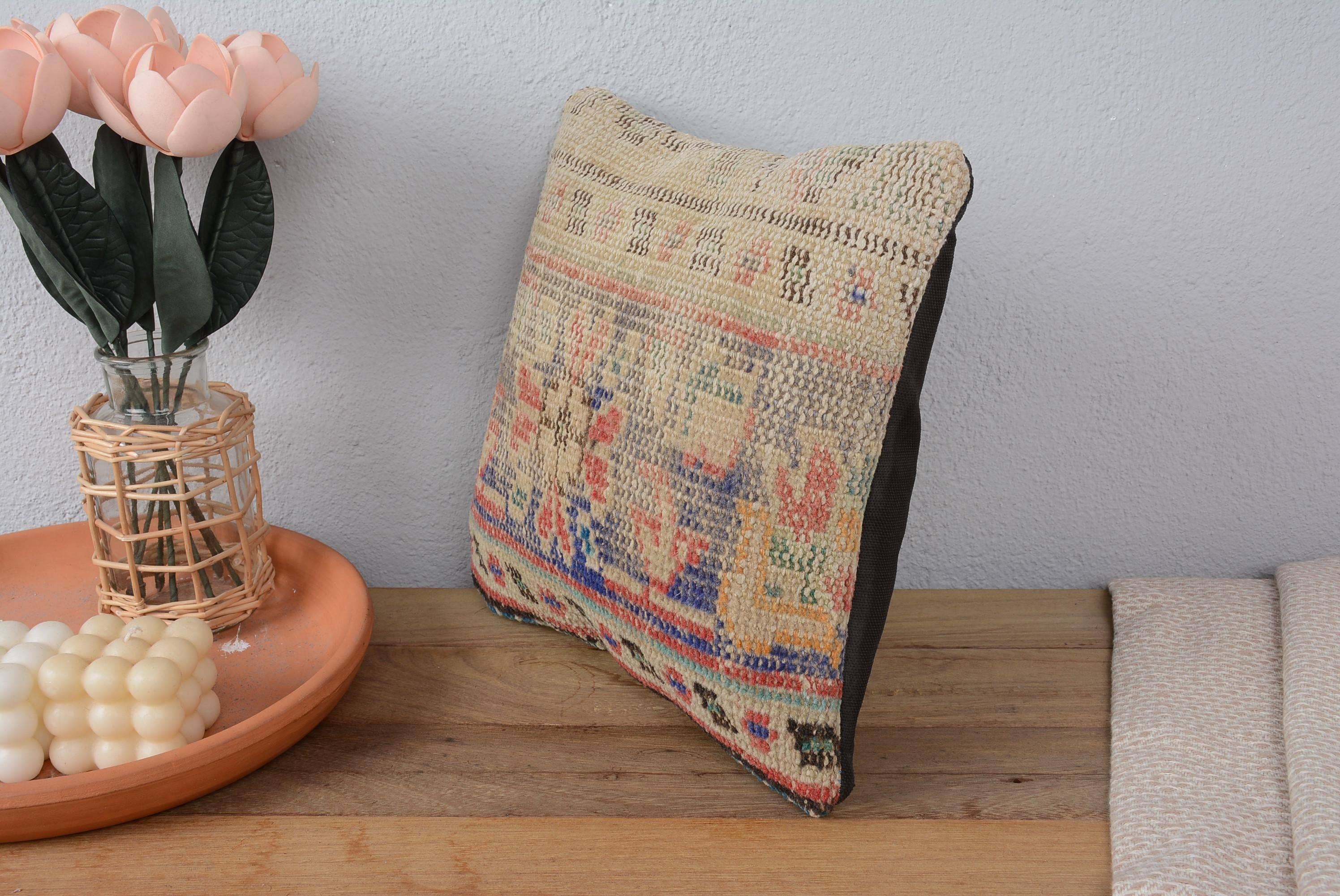 7110. Home Decor Designer Hand Knotted Vintage Pillow