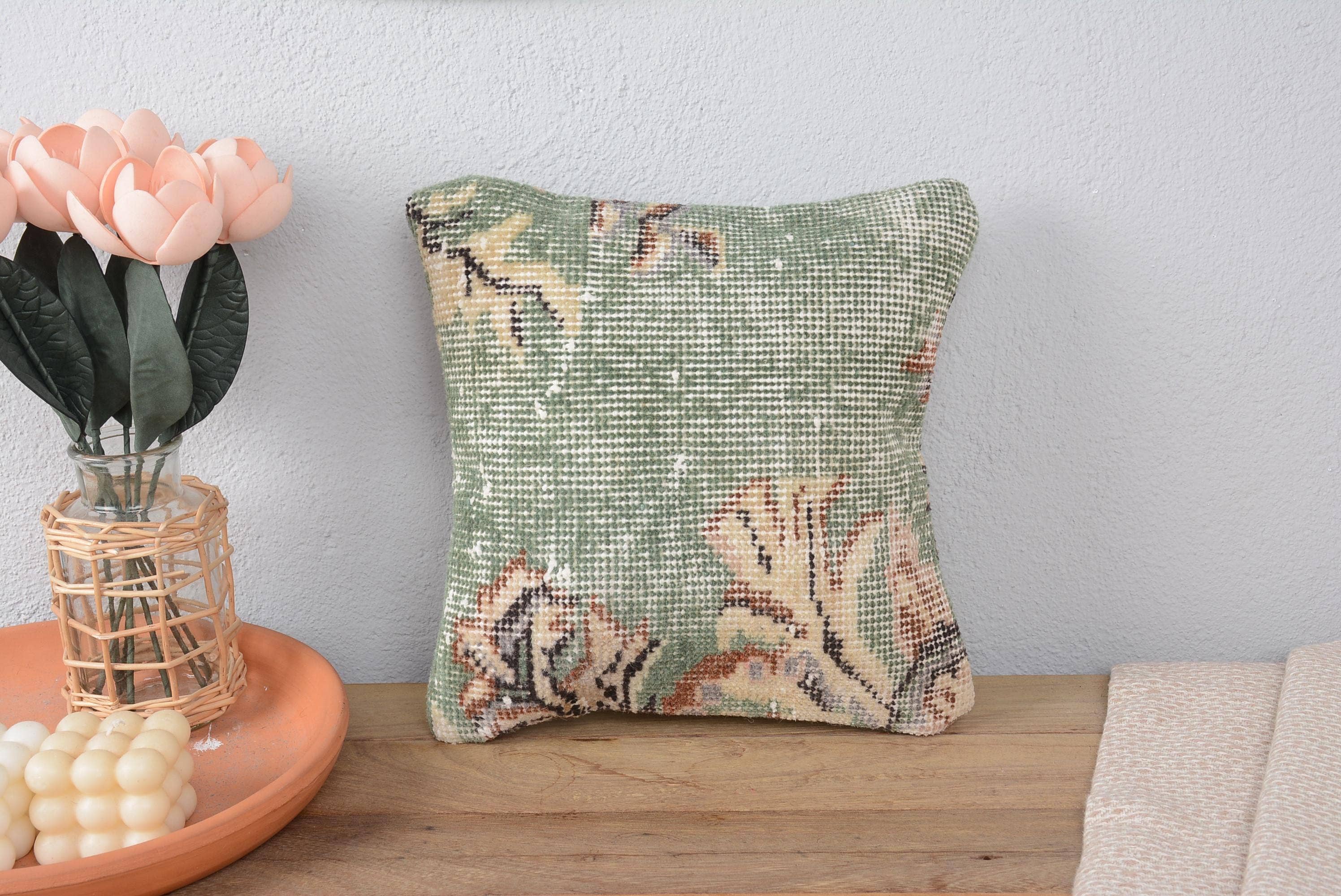 Boho Kilim Pillow Sham Cover 12x12 Vintage Throw