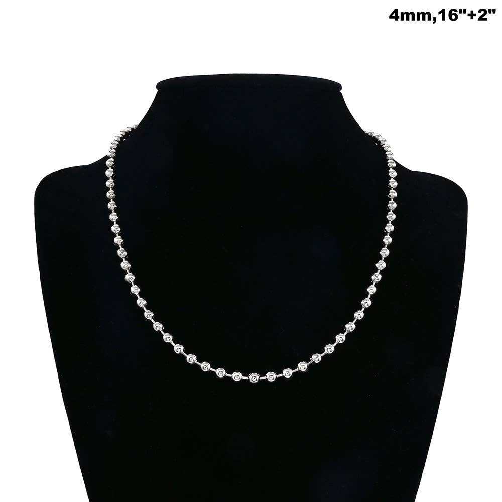 Stainless Steel Beaded Chain Necklace