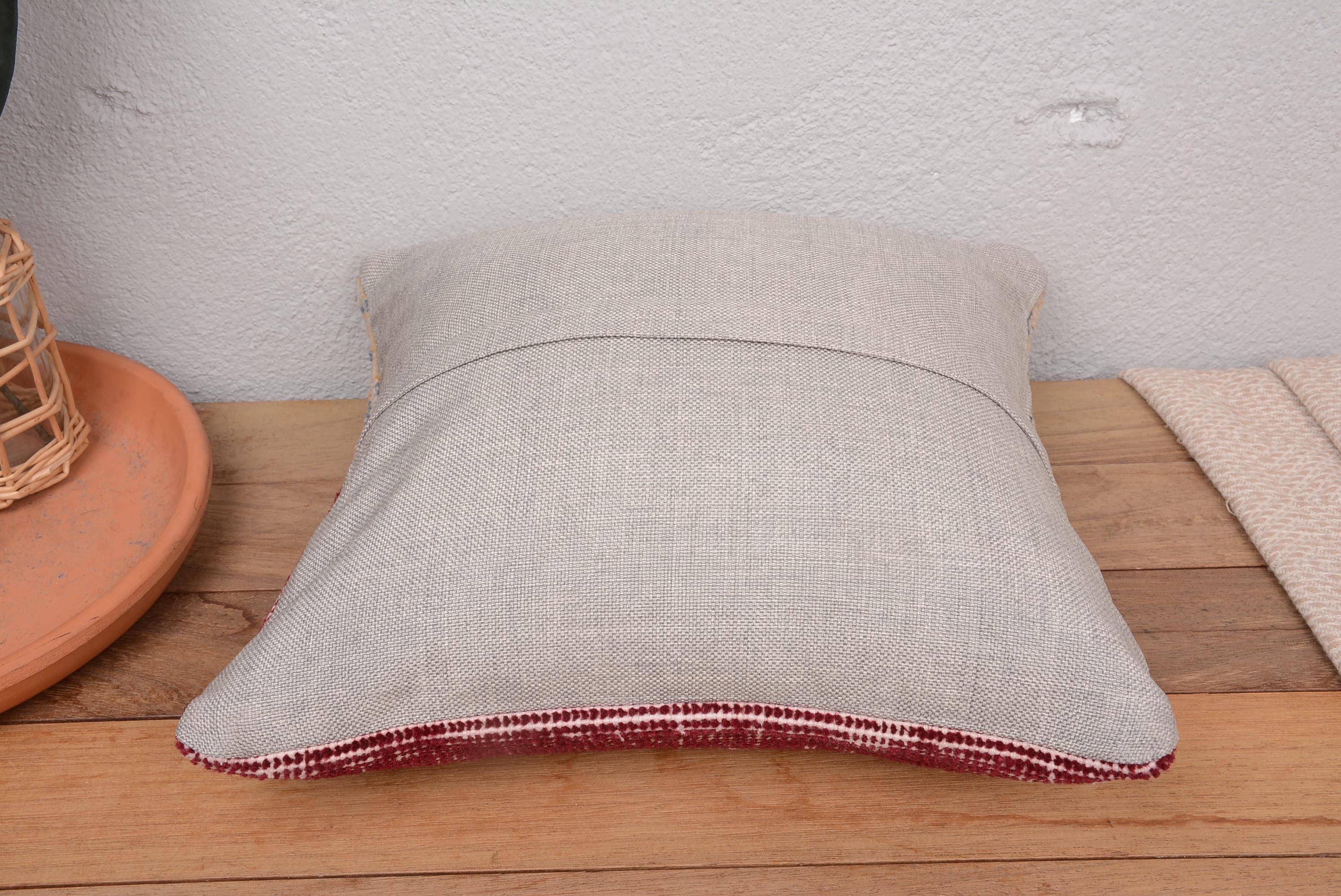 Turkish Kilim Patchwork Hand Knotted Sofa Pillow Cover 14x14