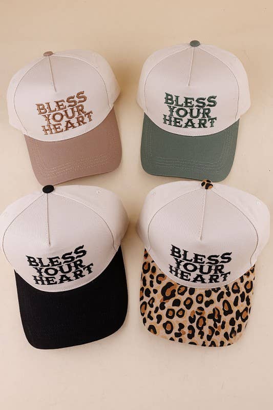Bless Your Heart Two Tone Canvas Cotton Cap