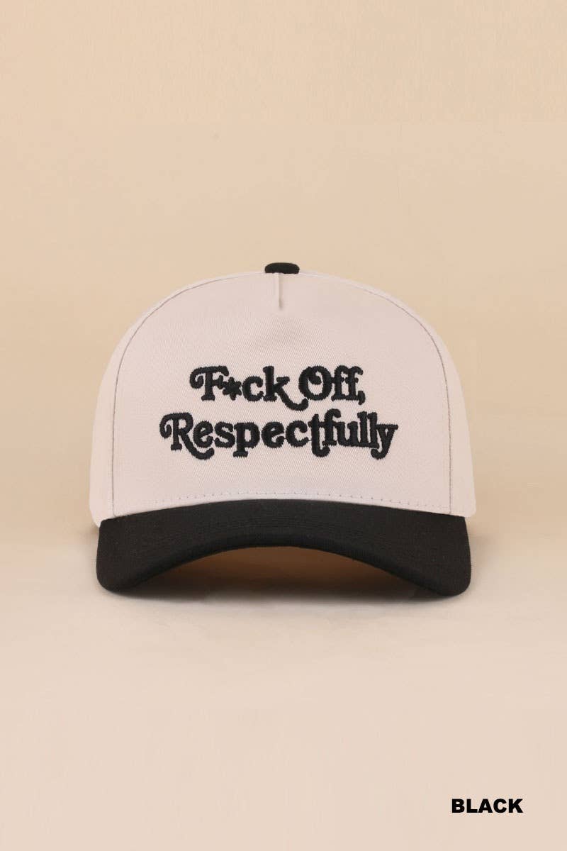 Fxck Off, Respectfully Two Tone Canvas Cotton Cap