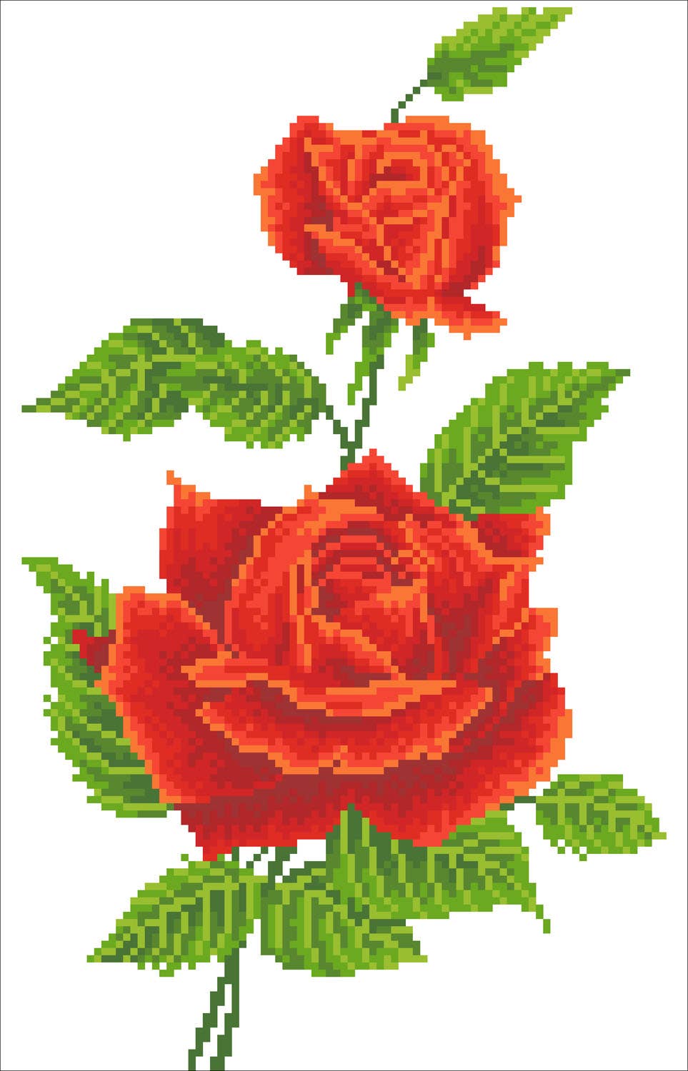 Red Rose Corsage Diamond Art (Framed)