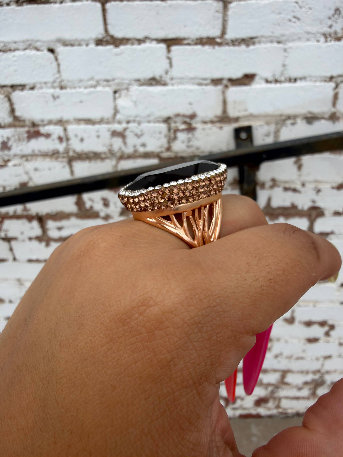 The Onyx Crystal Pavé Ring